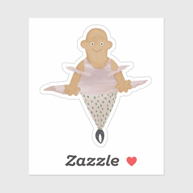 Ballerina in polka dot Leggings. Aufkleber (Blatt)