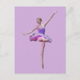 Ballerina in rosa und Lila Postkarte