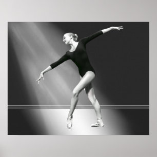 Ballerina in Schwarz und Weiß Poster