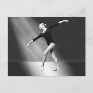 Ballerina in Schwarz-Weiß-Postkarte Postkarte