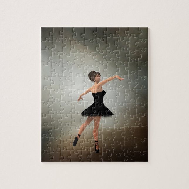 Ballerina in schwarzem Kleid Puzzle (Vertikal)
