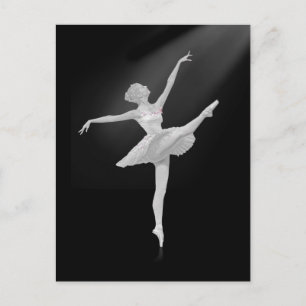 Ballerina in Silber und Schwarz individuell anpass Postkarte
