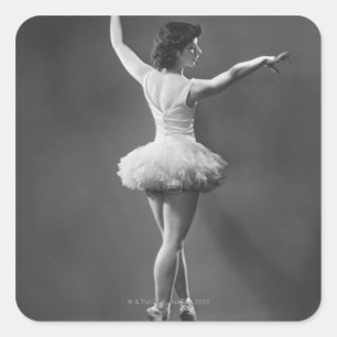 Ballerina in Tutu Quadratischer Aufkleber