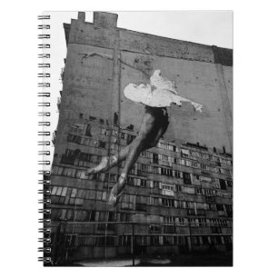 BALLERINA IN WEISSEN DRÜCKEN MURAL NOTIZBLOCK
