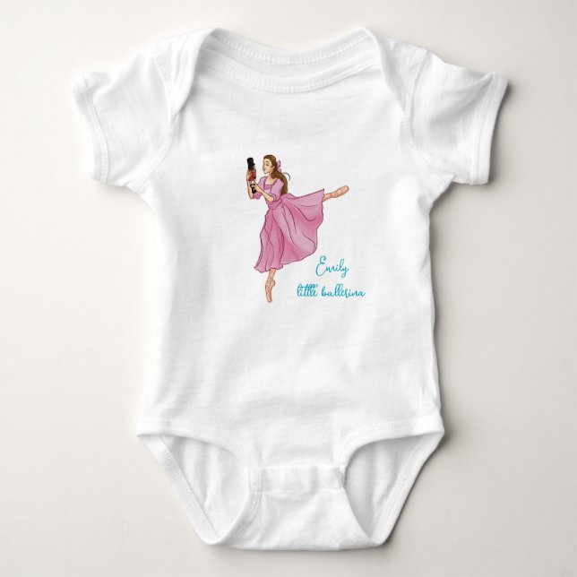 Ballerina - Individuelle Name Baby Strampler (Vorderseite)