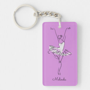 Ballerina individuelle Name & Color Schlüsselkette Schlüsselanhänger