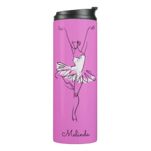 Ballerina individuelle Name und Farbtumbler Thermosbecher