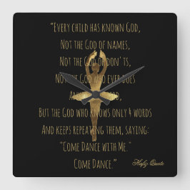 Ballerina Inspiration Dance Quote Ballettschule Quadratische Wanduhr