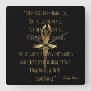 Ballerina Inspiration Dance Quote Ballettschule Quadratische Wanduhr