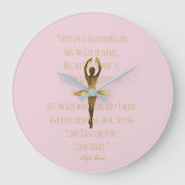 Ballerina Inspiration Dance Quote Balletttänzer Große Wanduhr