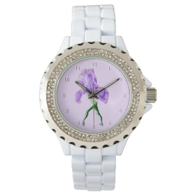 Ballerina Iris Blume Ballet Dancer Armbanduhr (Vorderseite)