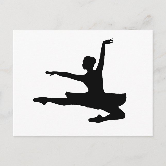 BALLERINA JETÉ (Ballet Dancer Silhouette) ~ Postkarte (Vorderseite)
