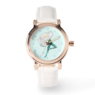 Ballerina-Kalla-Lilie-Balletttänzer-Uhr-Geschenk Armbanduhr