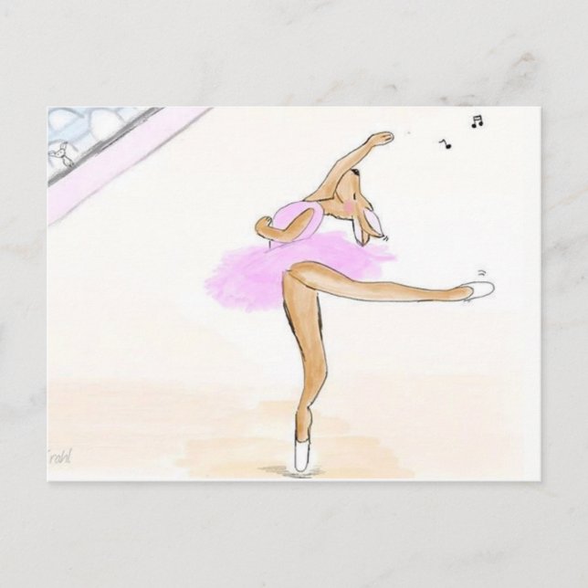 Ballerina Kängaru Tanzen liebe postkarte (Vorderseite)