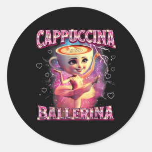 Ballerina Kapuzinera Lustiger Italienischer Brainr Runder Aufkleber