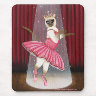Ballerina-Katzen-Schokoladen-Punkt siamesisch, Mousepad
