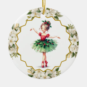 Ballerina-Keramik-Weihnachtsbaumanhänger Keramik Ornament