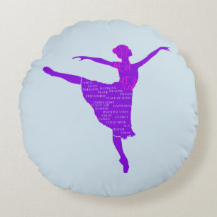 Ballerina Kissenhülle aus gebürstetem Polyester ru Rundes Kissen