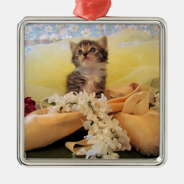 Ballerina Kitten Kate Premium Ornament Aus Metall (Vorne)