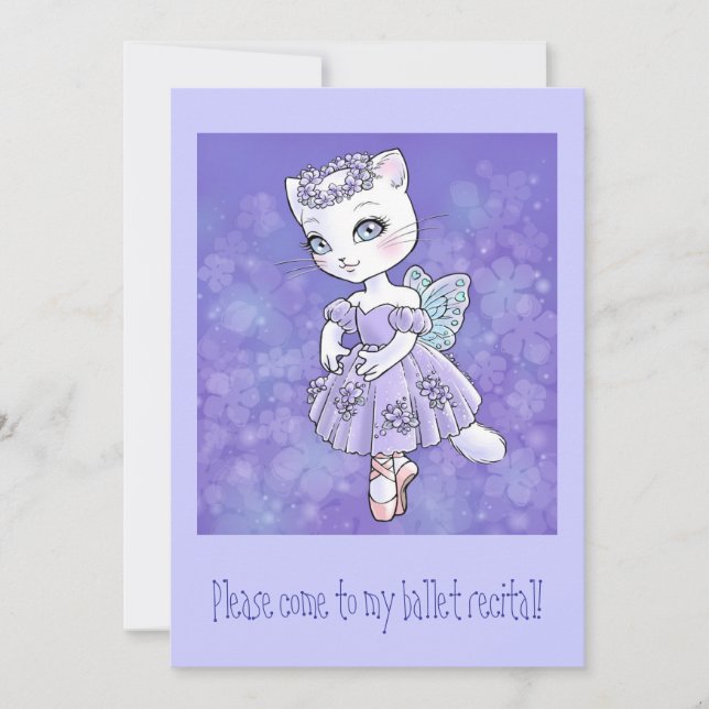 Ballerina Kitty Einladung (Vorderseite)