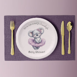 Ballerina Koala Tutu spannende Baby Girl Dusche Pappteller