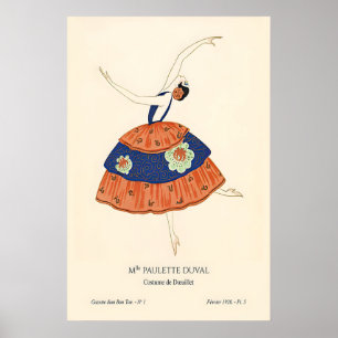 Ballerina-Kunstprint der 1920er Jahre Vintage Fran Poster