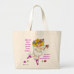 Ballerina - lernend, in die Regen-Tasche zu tanzen Jumbo Stoffbeutel