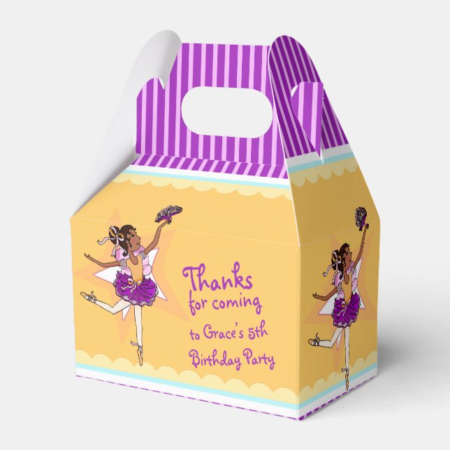 Ballerina lila gelbe Mädchen Geburtstagsgeschenk Geschenkschachtel (Vorderseite)