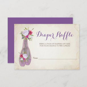 Ballerina-Mädchen-Babyparty-WindelRaffle Einladung