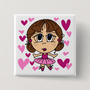 Ballerina-Mädchen Button