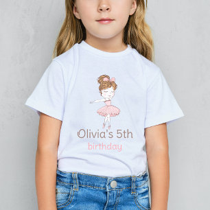 Ballerina Mädchen Rosa Kokette Geburtstags Ehrenga T-Shirt