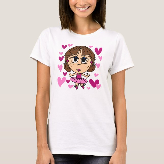 Ballerina-Mädchen T-Shirt (Vorderseite)