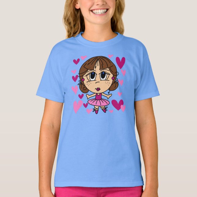 Ballerina-Mädchen T-Shirt (Vorderseite)