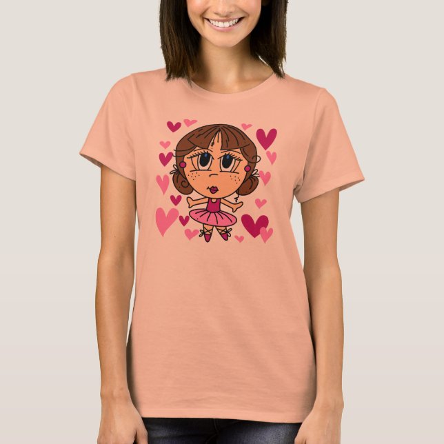 Ballerina-Mädchen T-Shirt (Vorderseite)