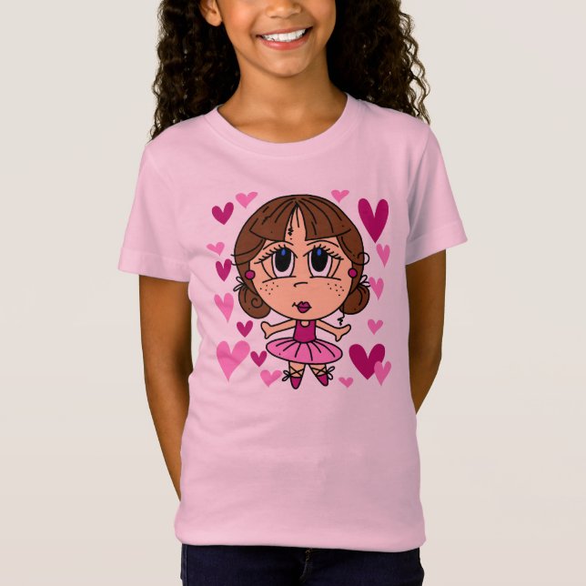 Ballerina-Mädchen T-Shirt (Vorderseite)