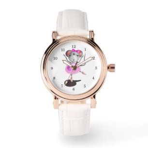 Ballerina-Maus-Uhr Spaß Malerei Armbanduhr