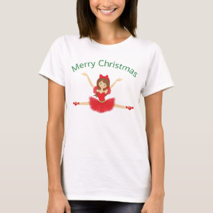 Ballerina Merry Christmas   Ballett T-Shirt