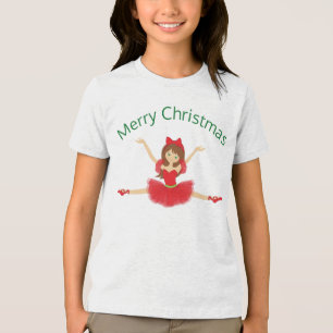 Ballerina Merry Christmas Ballett Tri-Blend Shirt