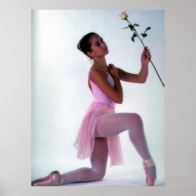 Ballerina mit Blume Poster (Vorne)