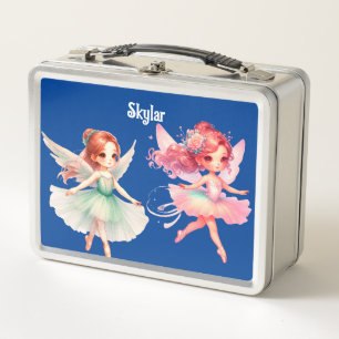 Ballerina mit Flügeln aus Metall Lunchbox