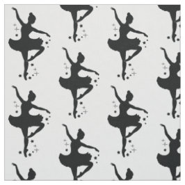 Ballerina mit Sternen in der Silhouette Stoff