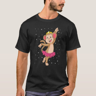 Ballerina Monkey Ballett Tänzer Kids Girls Balleri T-Shirt