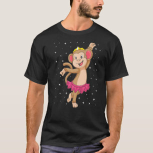 Ballerina Monkey Ballett Tänzer Kids Girls Balleri T-Shirt