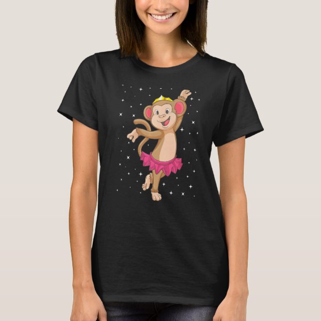 Ballerina Monkey Ballett Tänzer Kids Girls Balleri T-Shirt (Vorderseite)