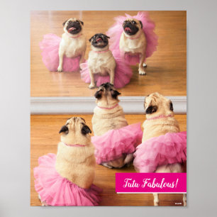 Ballerina-Mops in Tutus Poster