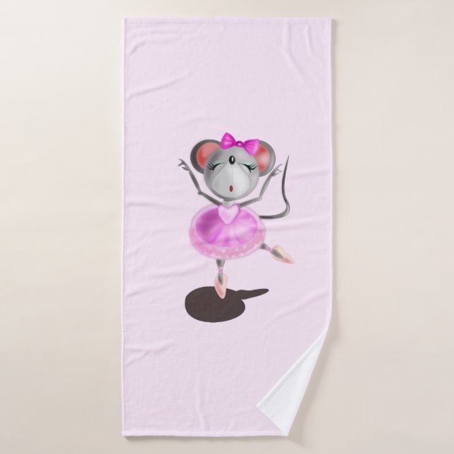 Ballerina Mouse Badetuch Badehandtuch (Badehandtuch)