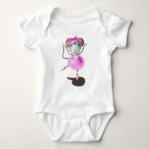 Ballerina Mouse Funny Baby Bodysuit Strampler