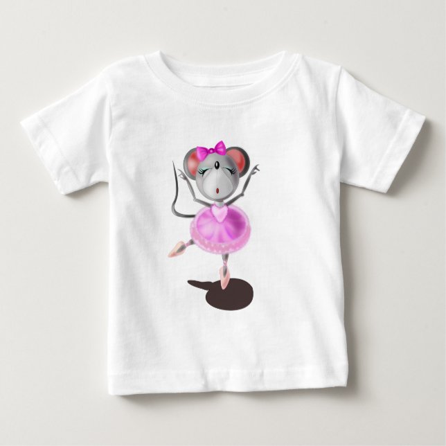 Ballerina Mouse Funny Baby T - Shirt Ballett Tänze (Vorderseite)