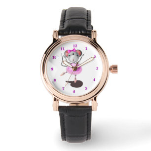 Ballerina Mouse Funny Watch Happy Ballet Dancer Armbanduhr
