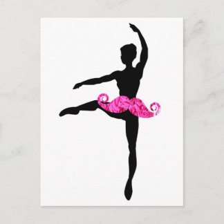 Ballerina Mustache Postkarte